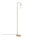 Lampadaire Rodres H146cm Métal Or antique et Verre Blanc