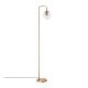 Lampadaire Rodres H146cm Métal Or antique et Verre Transparent