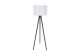 Lampadaire trépied Luca 145cm Tissu Blanc et Bois Gris