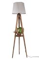 Lampadaire trépied Lunctura 165cm Gris et Bois Naturel