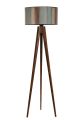 Lampadaire trépied Lunctura H153cm Bois Naturel et Tissu Effet lambris Multicolore
