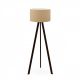 Lampadaire trépied Tympanum 140cm Tissu Marron clair et Bois Noir