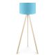 Lampadaire Tympanum trépied Bois Blanc Crème et Bleu