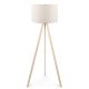 Lampadaire Tympanum trépied Bois Blanc Crème