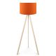 Lampadaire Tympanum trépied Bois Chêne et Orange