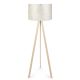 Lampadaire Tympanum trépied Bois Crème et Beige