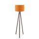 Lampadaire Tympanum trépied Bois Marron et Orange