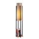 Lampadaire Ulkody 130cm Métal Noir et Or et Tissu Beige