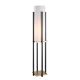 Lampadaire Ulkody 130cm Métal Noir et Or et Tissu Blanc