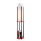 Lampadaire Ulkody 130cm Métal Noir et Rouge et Tissu Blanc