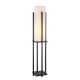 Lampadaire Ulkody 130cm Métal Noir et Tissu Blanc