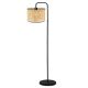 Lampadaire Veronica H151cm Métal Noir et Rotin Beige