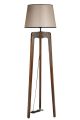 Lampadaire William H170cm Bois massif foncé et Tissu Beige