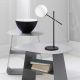 Lampe à poser 1 globe Crucium 76cm Métal Noir et Verre Blanc