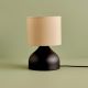 Lampe à poser Aric H32cm Métal Noir et Tissu Marron