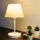 Lampe à poser Arilto structure en métal Blanc avec abat-jour en tissu Blanc
