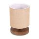 Lampe à poser Arkas H22cm Bois Naturel et Tissu Beige clair