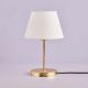 Lampe à poser Camaen H37cm Tissu Blanc et Métal Or
