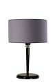 Lampe à poser classique pied évasé Verdon H55cm Métal Noir et Tissu Gris