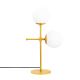 Lampe à poser deux globes Crucium 55cm Métal Or et Verre Opale