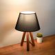 Lampe à poser Linya style nordique Gris foncé et trépied en bois