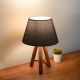 Lampe à poser Linya style nordique Noir et trépied en bois