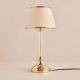Lampe à poser Rebeca H45cm Métal Or rose et Tissu Beige clair
