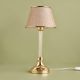 Lampe à poser Rebeca H45cm Métal Or rose et Tissu Beige