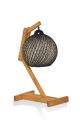 Lampe à poser réglable Zirto H50cm Pin massif Marron et Jute Noir
