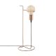 Lampe à poser support tige à boucle Adminicus Métal Or rose