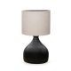 Lampe à poser Uestra 18,5cm Métal Noir et Tissu Blanc crème