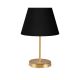 Lampe à poser Vaha H37cm Métal Or et Tissu Noir