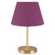 Lampe de table Accensa abat-jour Prune et Métal Or