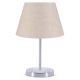 Lampe de table Accensa Métal Argent et Blanc Crème lin façon maille