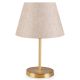 Lampe de table Accensa Métal Or et Blanc Crème lin façon maille