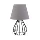 Lampe de table design filaire Amilda H36cm Métal Noir et Tissu Gris