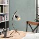 Lampe de table trépied arcs Bulla H43 cm Métal Verre Doré antique Transparent