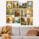 Lot de 12 tableaux abstrait Aranea L20xH15cm Motif Nature Multicolore