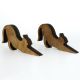 Lot de 2 cales portes Pena L16xH8cm Bois foncé forme de Chat