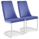 Lot de 2 chaises design Finea Velours Bleu
