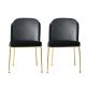 Lot de 2 chaises Kymil Métal Or et Velours Noir