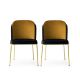 Lot de 2 chaises Kymil Métal Or et Velours Or et Noir