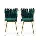 Lot de 2 chaises Scribe Métal Or et Velours Vert