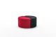 Lot de 2 poufs puzzle Ratsel L43xH40cm Velours Noir et Rouge