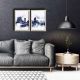 Lot de 2 tableaux décoratifs Pictura mappemonde vintage MDF Bois Noir sur Blanc