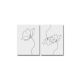 Lot de 2 tableaux décoratifs Vagum L28xH38cm Motif fleurs minimalistes filaire Noir et Blanc