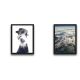 Lot de 2 tableaux Duo L30xH40 Motif Nuages et portrait de Côté Multicolore