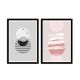Lot de 2 tableaux encadrée en Noir Pictor L74xH51cm Motif Géométrique abstrait, Noir Blanc et Or