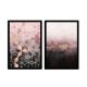 Lot de 2 tableaux encadrée en Noir Pictor L74xH51cm Motif Géométrique abstrait, Nuances de rose, Gris et Noir