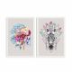 Lot de 2 tableaux encadrés en Blanc Pictor L72xH50cm Motif Crâne et zèbre Indiens